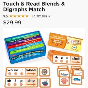 Touch & Read Blends & Digraphs Match - Multicolor